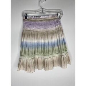 Anthropologie Current Air Women's Mini Skirt Size XS Ombre Smocked Stretch Pull